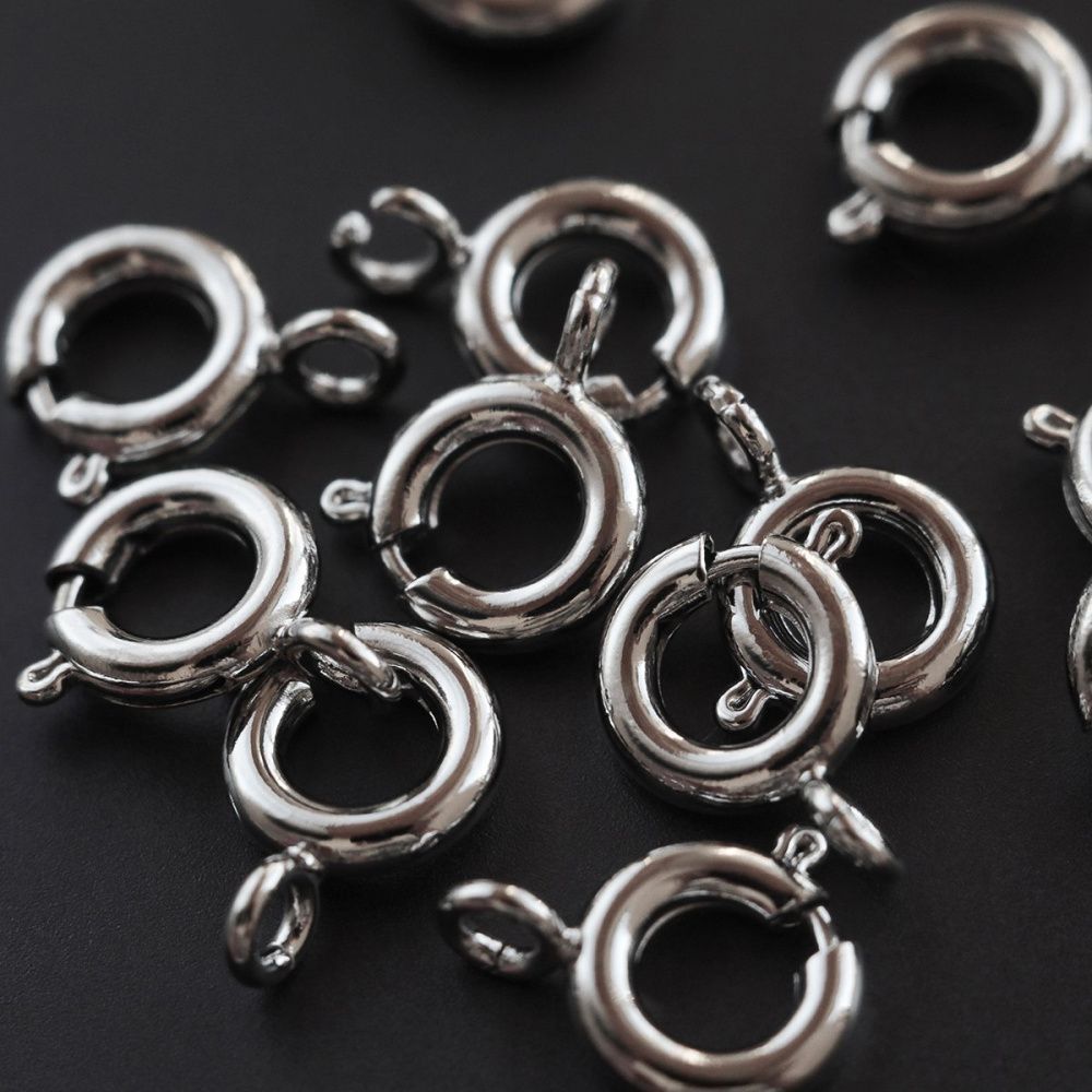 замочек шпрингельный, покрытие платина, 10x8x3 мм