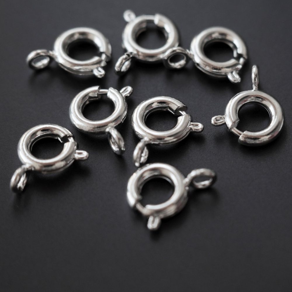 замочек шпрингельный, посеребрение, 10x8x3 мм