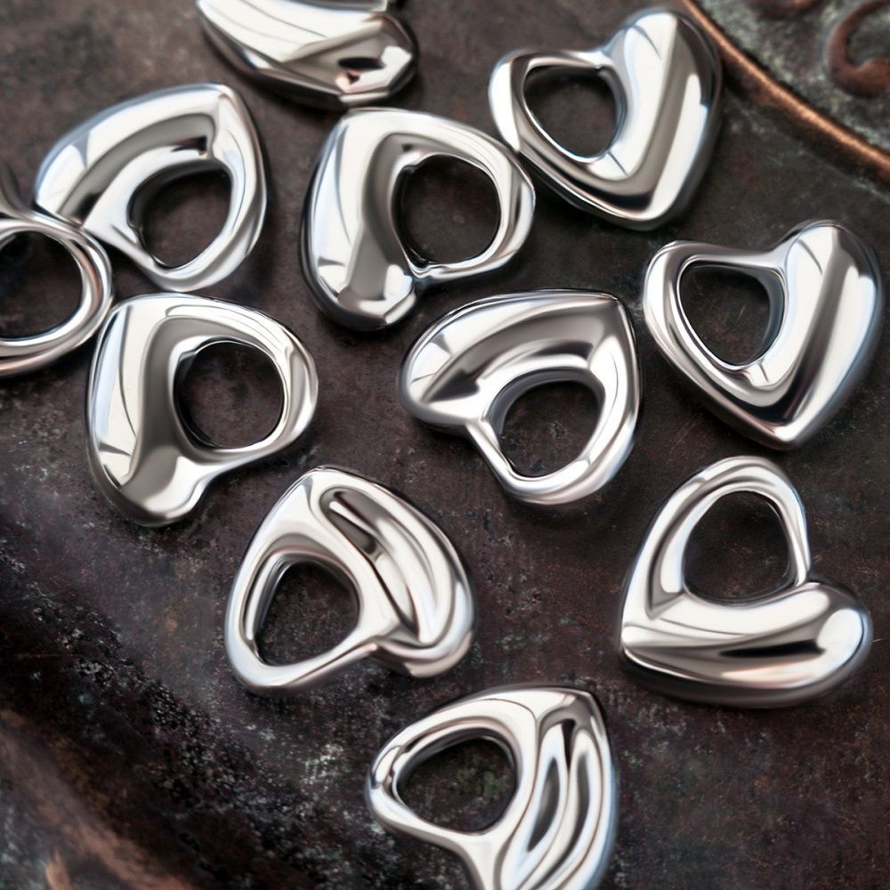 подвеска металл "харт", цвет платина, 16x17x5 мм