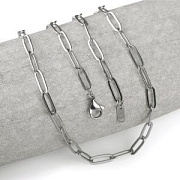 Основа для ожерелья с замком "Скрепка", 304 Stainless Steel, цвет стальной, 49.5 см