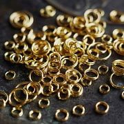 Колечко двойной крутки, цвет золото, размерный микс (уп 10 г)