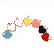 Подвеска металл "Сердечко", эмаль, цвет жёлтый, 12x10x2 мм