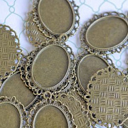 Сеттинг овальный "Ажур", цвет античная бронза, 33х27х2 мм