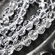 Бусина, стекло 10, граненая, цвет прозрачный, 10 мм