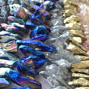 Бусина горный хрусталь, осколки, цветовой микс, 13-50x8-18x5-10 мм (уп.20г.)