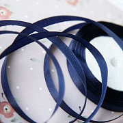 Лента, атлас, цвет синий темный, ширина 10 мм