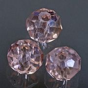 Бусина, стекло абакус 4, граненая, цвет розовый радужный, 4x3 мм (уп 50+/-10 шт)