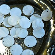 Подвеска из ракушки "Flat", цвет белый перламутр, 20x2 мм