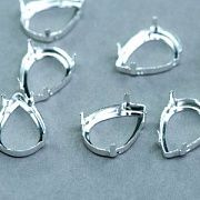 Цапы для стразов каплевидные, открытые, серебро, 25х18 мм