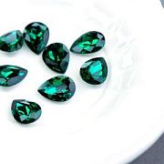 Кабошон стекло Кристалл, каплевидный, цвет Blue Zircon, 18х13 мм