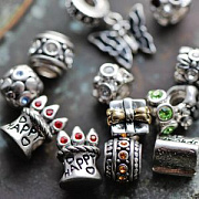 ЕС бусина "Микс", медь, покрытие родий