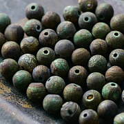 Бусина агат 8, цвет коричневый кокос, колорир., 8 мм (стренд 12 шт.)