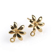 Пуссеты "Лилия", позолоченные, 11x9 мм