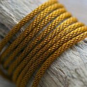 Шнур, полиэстер, круглый, цвет темно-золотистый, 2 мм  