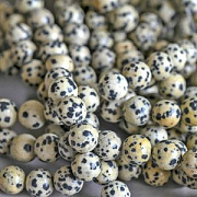 Бусина яшма далматин 10, цвет белый с бежевым, 10 мм (стренд 10 шт.)