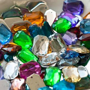 Стразы пришивные "Грани", акрил, прямоугольные, цветовой микс, 13х18х4