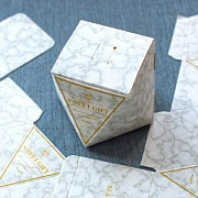 Коробка сборная "Бриллиант", с лентой, белая лента, 8x8x5.9 см