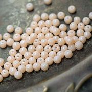 Бусина, стекло 4, цвет персиковый, 4 мм (уп 50+/-5 шт)