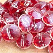 Бусина, стекло с фольгой, плоская, красный, 20 мм (шт)