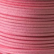 Шнур из искусственной замши, темно-розовый, 3х1.5 мм