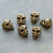 Бусина, металл "Анонимус", цвет античная бронза, 14.5x10x9.5 мм