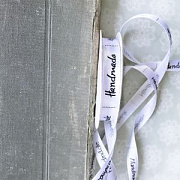Лента, атлас "Hand Made", цвет белый, ширина 12 мм