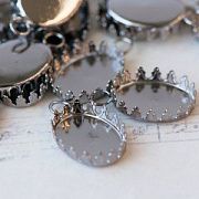 Сеттинг овальный "Локи", цвет черный, 24x15 мм