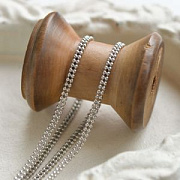 Цепочка "Шарик двойной", цвет серебро, 1.5x3 мм