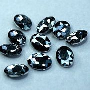 Кабошон стекло Кристалл, овальный, цвет Black Diamond, 25х18 мм