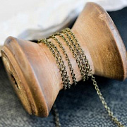 Цепочка "Лайн", латунь, цвет античная бронза, звено 2x1.5x0.5 мм