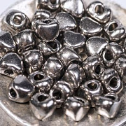 Разделитель для бусин "Сердечки", цвет черный, 4х3.5 мм (уп 50 +/-5 шт)