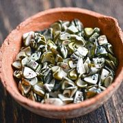 Бусина из ракушки, "Шелл", цвет оливковый, размерный микс (уп. 20 г)