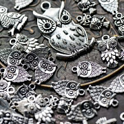 Микс металлический из подвесок "Совы", цветовой и размерный микс (уп 20 г)