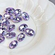 Кабошон стекло Кристалл, овальный, цвет Tanzanite, 14х10 мм