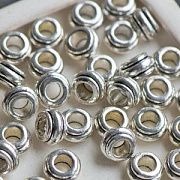 ЕС бусина металл "Ролл", цвет античное серебро, 10х5.5 мм