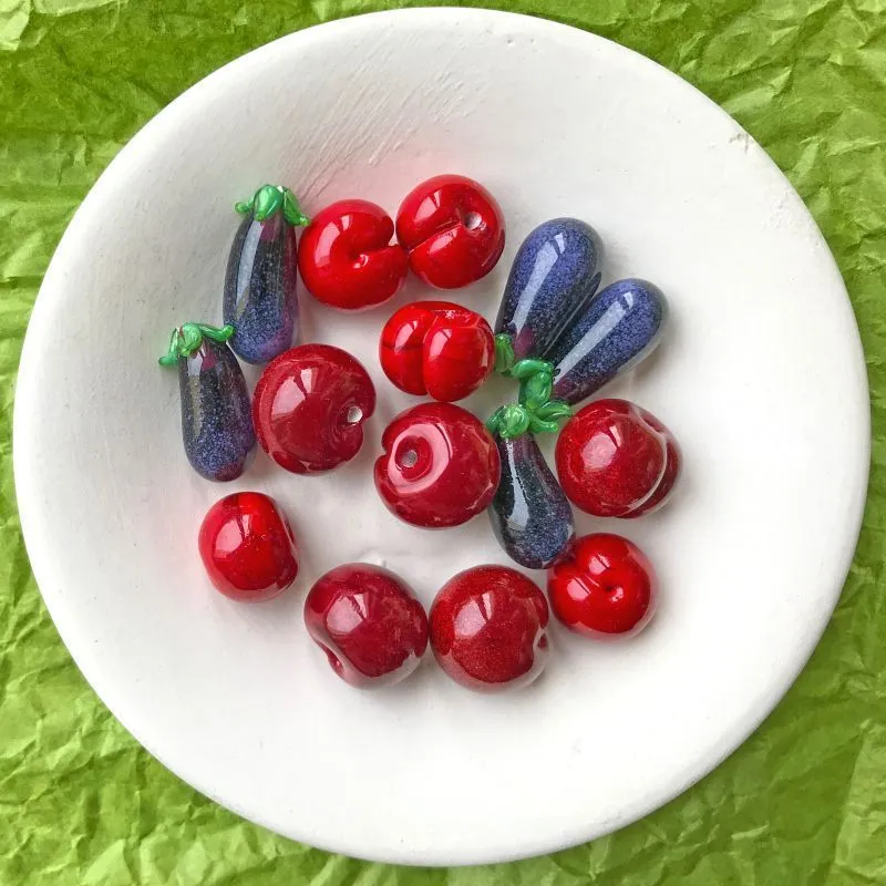 бусина, мурано "баклажан", фиолетовый, 22х9 мм