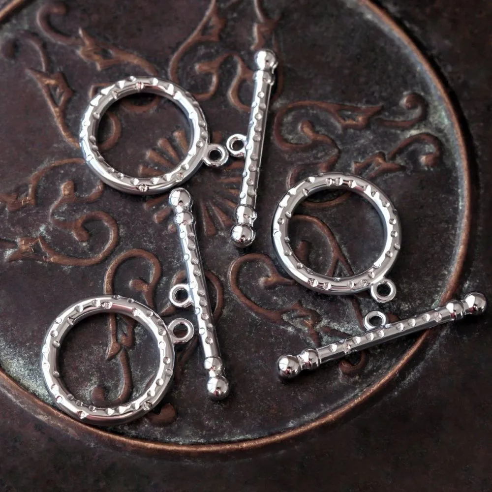 Замочки тоггл "спот", цвет платина, 26х21 мм