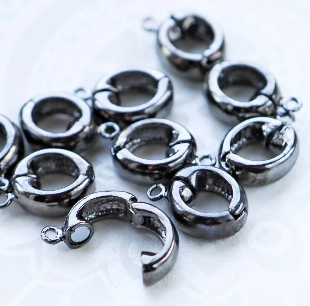 бейл-подвес "овал", с магнитом, цвет черный, 19x13x6 мм