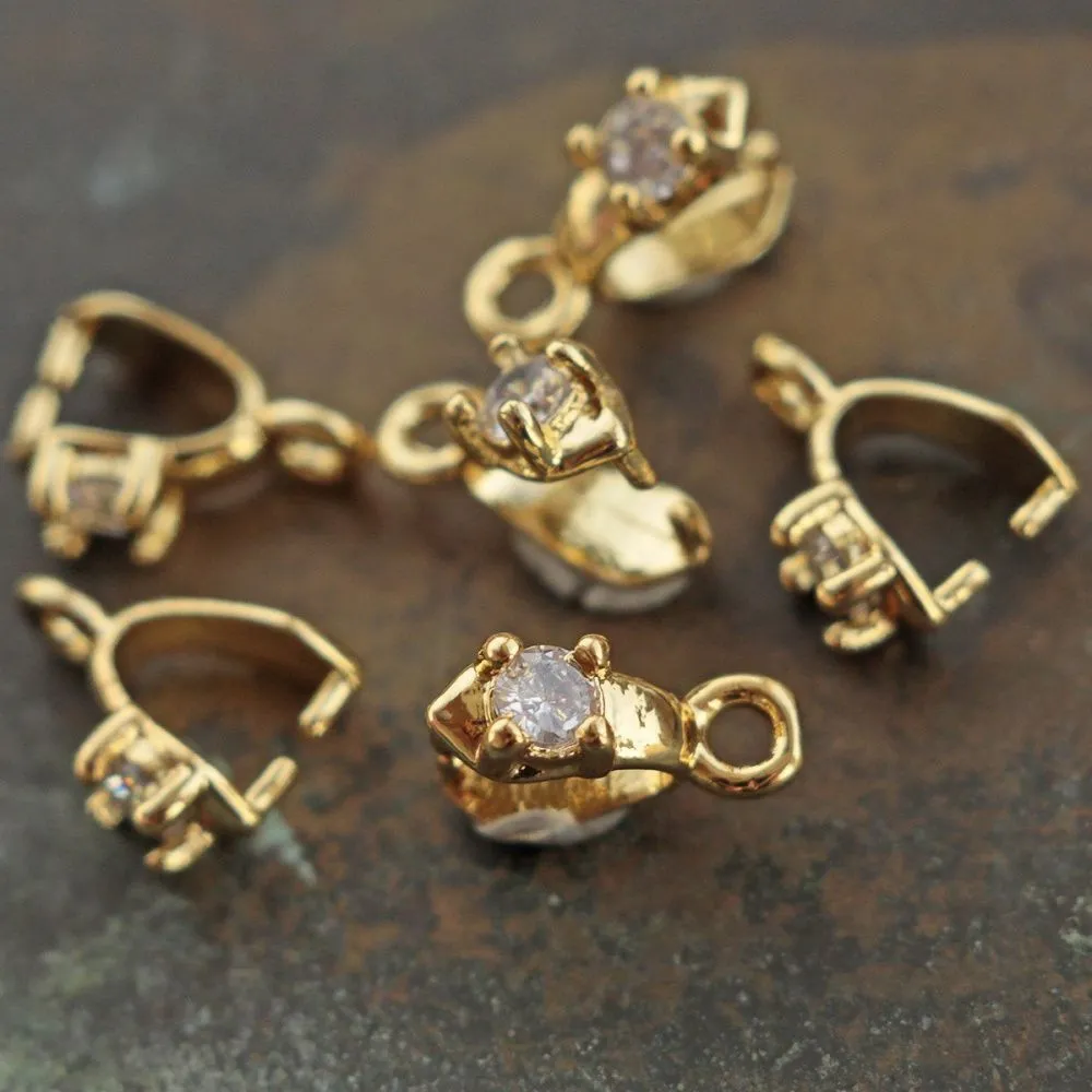 бейл "старлет", позолота/цирконий, 9x3.5x7.5 мм