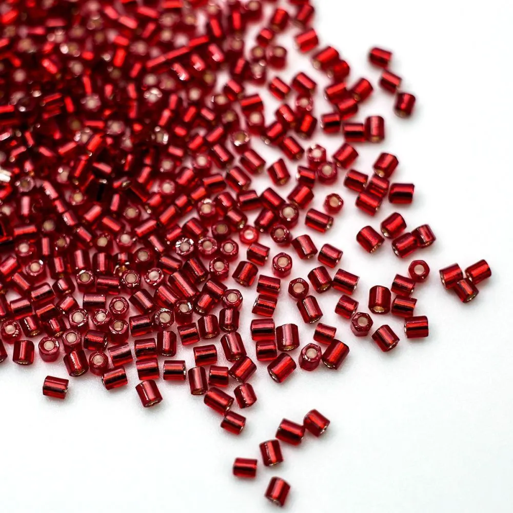 бисер "радуга", рубка, цвет оранжево-красный/серебрение (уп 7 г)