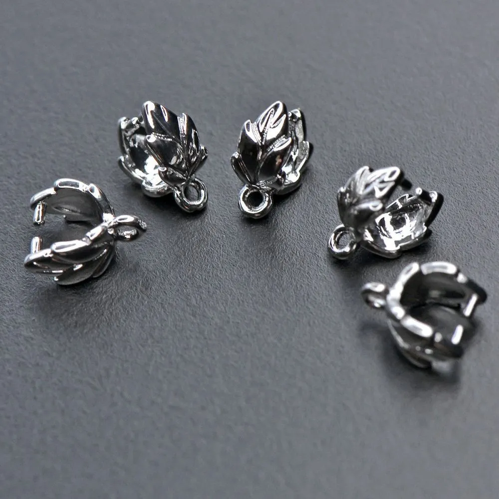 бейл "листок", цвет платина, 9x7x4.5 мм