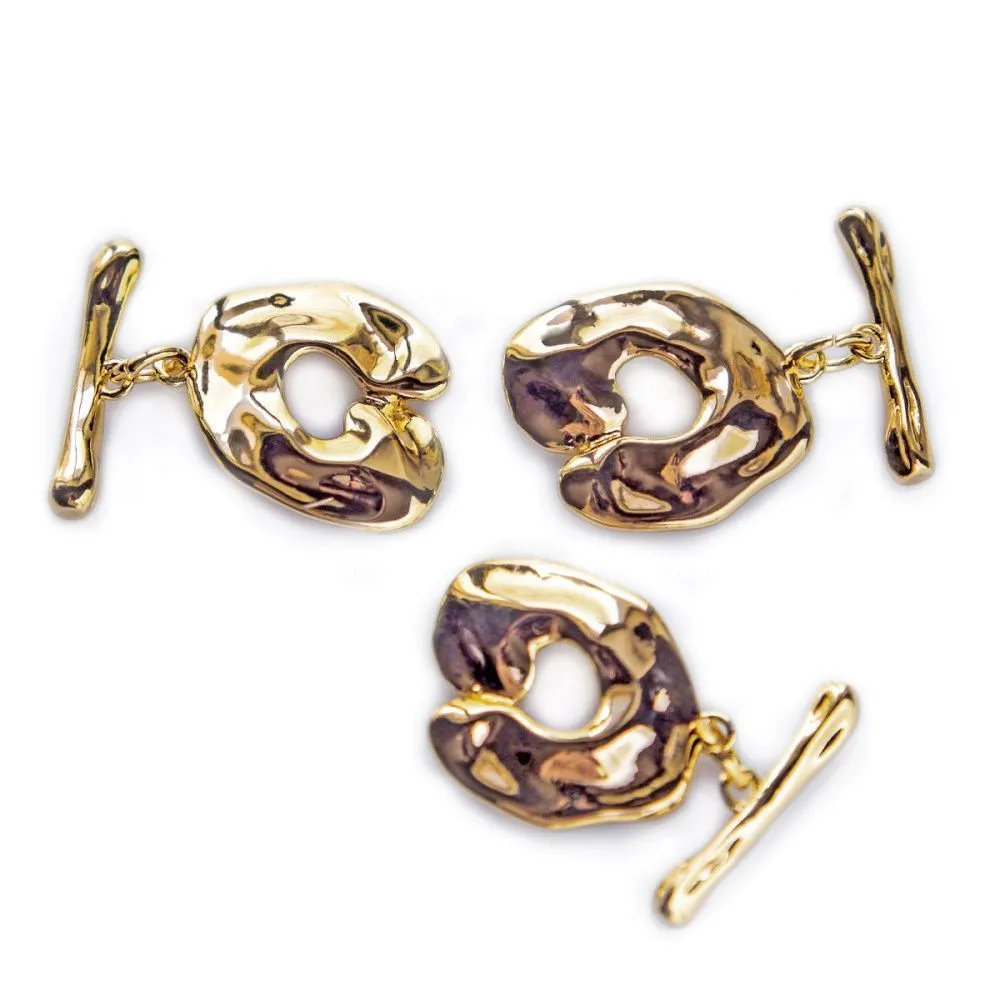 застежка-тоггл "блоб", позолота, 18.5x16x3 мм