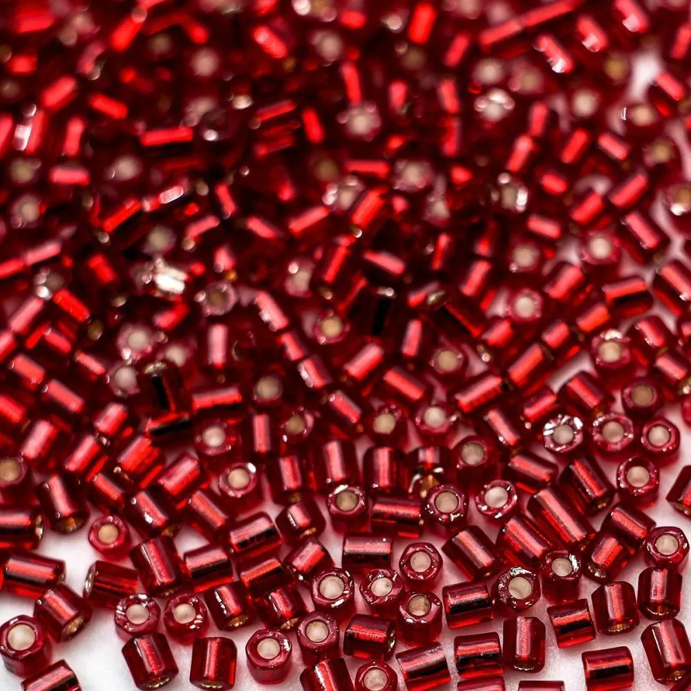 бисер "радуга", рубка, цвет оранжево-красный/серебрение (уп 7 г)