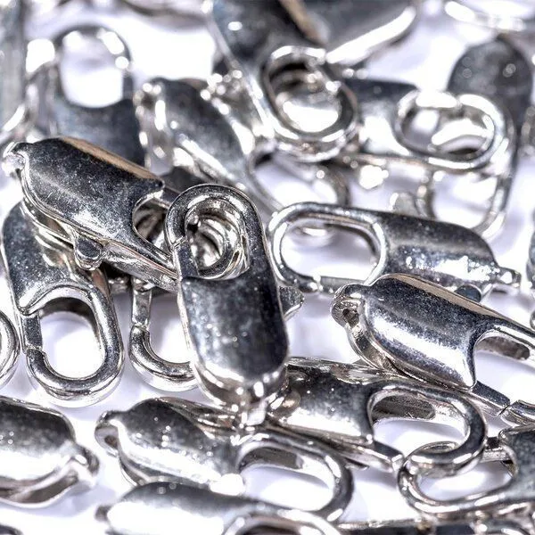 замочек-лобстер прямоугольный, сталь гипоаллергенная, 13x6x3 мм