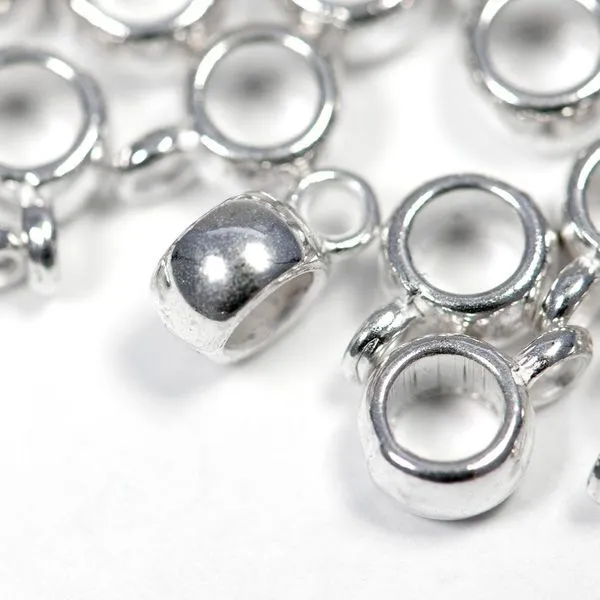 бейл "бочонок", цвет серебро, 9x6x4 мм