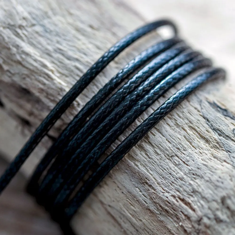 шнур вощеный, цвет черный, 1 мм