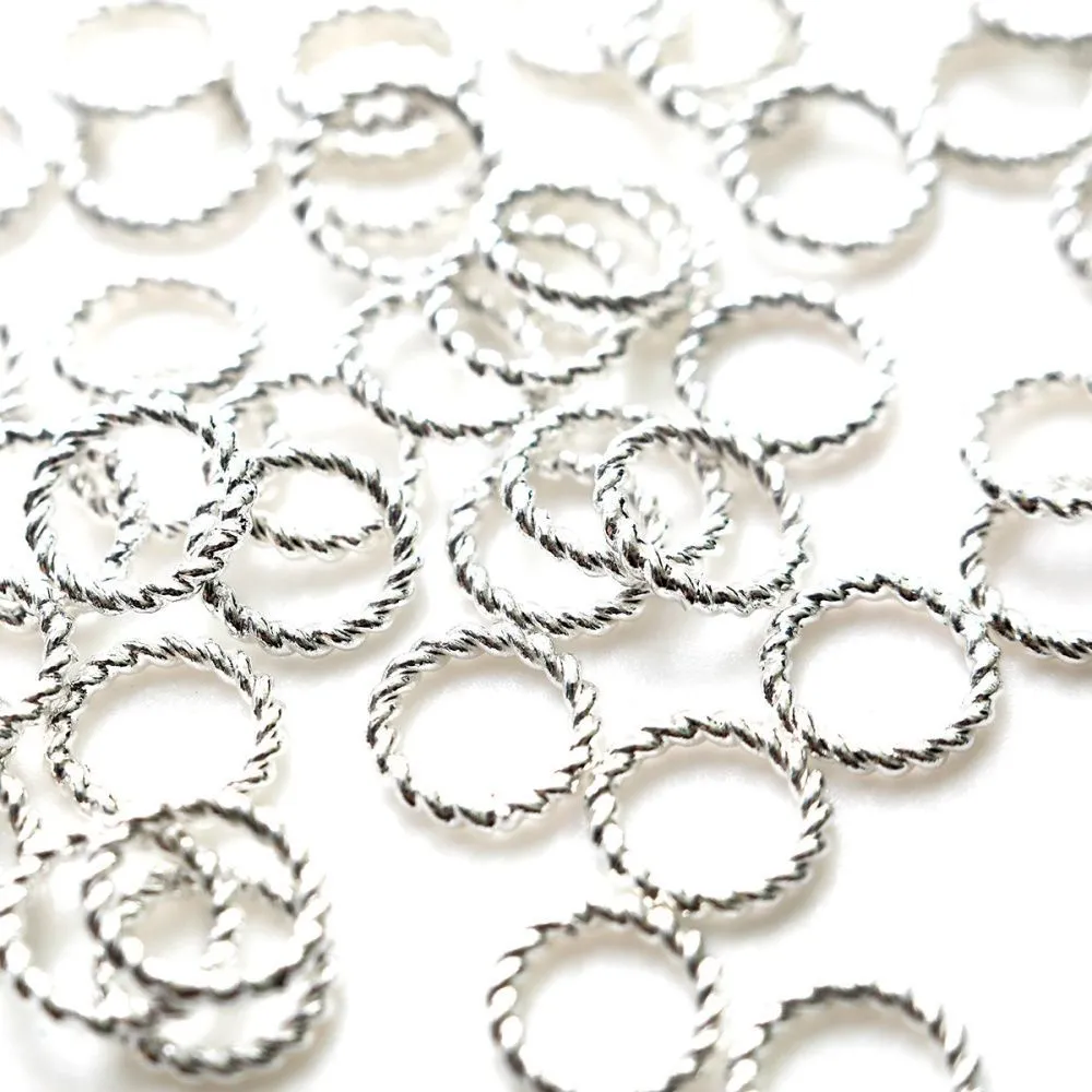 колечко соединительное витое, цвет серебро, 8x1 мм