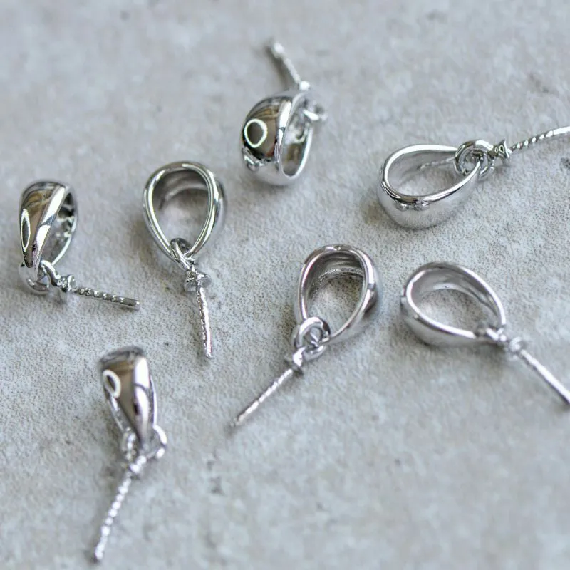 бейл "гвоздик для жемчуга", цвет платина, 20 мм