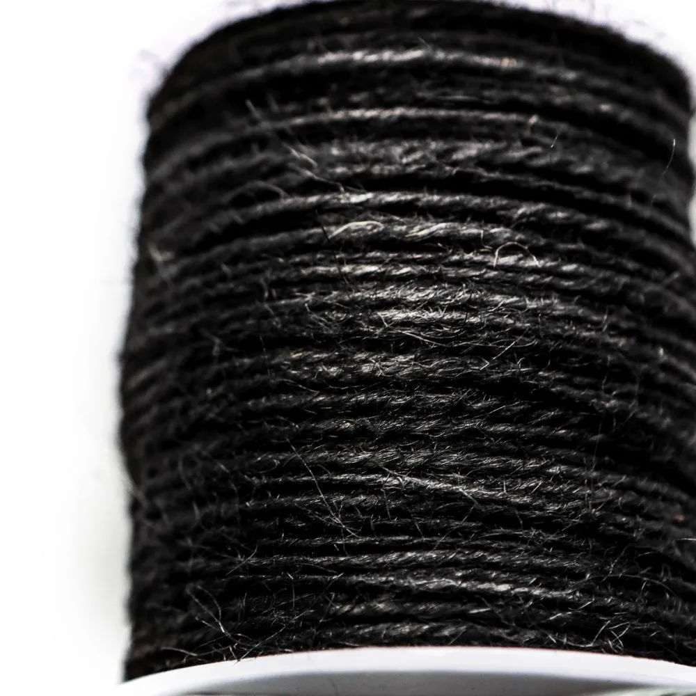шнур конопляный, цвет черный, 2 мм (уп 5 м)
