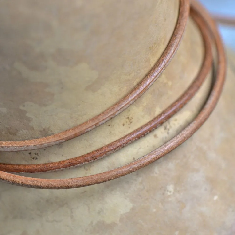 шнур кожаный, цвет коричневый 2, диаметр 2.5 мм